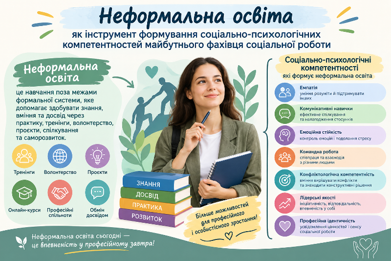 Неформальна освіта як інструмент формування соціально-психологічних компетентностей майбутнього фахівця соціальної роботи